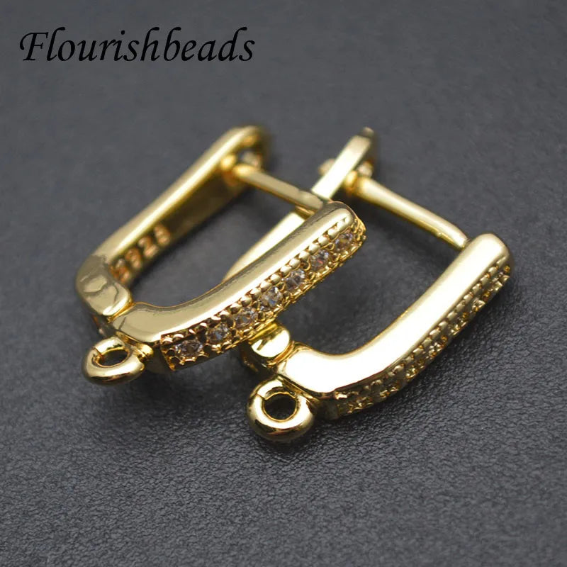 30pcs Geometric Ear Hooks 13x17mm Nickel Plated DIY Jewelry Making