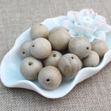 30pcs Natural Camphor Wood Ball Beads 6-20mm DIY Bracelets Jewelry Making