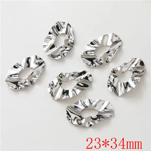 30pcs Hollow Wave Geometry Copper Locket Charms DIY Jewelry Earring Pendant