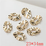 30pcs Hollow Wave Geometry Copper Locket Charms DIY Jewelry Earring Pendant