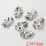 30pcs Hollow Wave Geometry Copper Locket Charms DIY Jewelry Earring Pendant