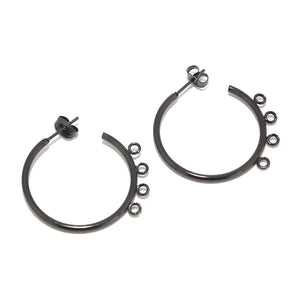 30pcs Stainless Steel Hoop Earrings Silver DIY Earring For Women