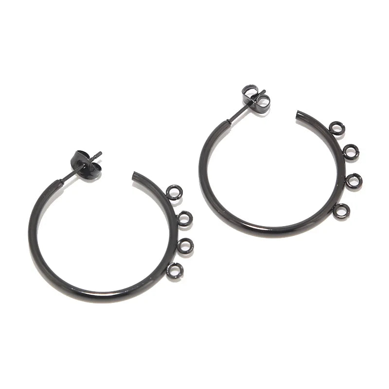 30pcs Stainless Steel Hoop Earrings Silver DIY Earring For Women