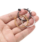 30pcs Stainless Steel Hoop Earrings Silver DIY Earring For Women