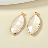 30pcs Shell Resin Copper Floating Locket Charms DIY Earring Accessory