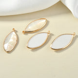 30pcs Shell Resin Copper Floating Locket Charms DIY Earring Accessory