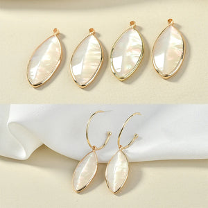30pcs Shell Resin Copper Floating Locket Charms DIY Earring Accessory