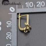 30pcs Metal Plating Rectangular Flower Ear Hook Nickel for Jewelry Making