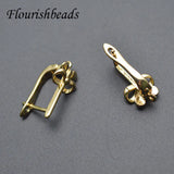 30pcs Metal Plating Rectangular Flower Ear Hook Nickel for Jewelry Making