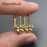 30pcs Metal Plating Rectangular Flower Ear Hook Nickel for Jewelry Making