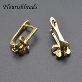 30pcs Metal Plating Rectangular Flower Ear Hook Nickel for Jewelry Making
