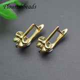 30pcs Metal Plating Rectangular Flower Ear Hook Nickel for Jewelry Making