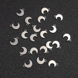 30pcs Stainless Steel Moon Charms DIY Earring Bracelet Jewelry Pendant Finding