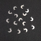 30pcs Stainless Steel Moon Charms DIY Earring Bracelet Jewelry Pendant Finding