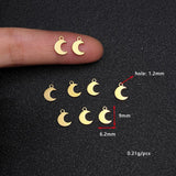 30pcs Stainless Steel Moon Charms DIY Earring Bracelet Jewelry Pendant Finding