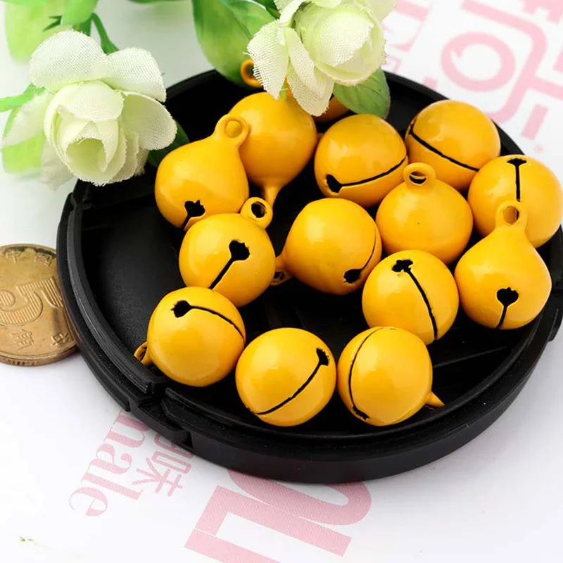 30pcs Multicolors 14mm Jingle Bells Christmas Crafts DIY Jewelry