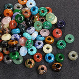 30pcs Agate Jade Labradorite Big Hole Loose Stone Beads for Jewelry Making