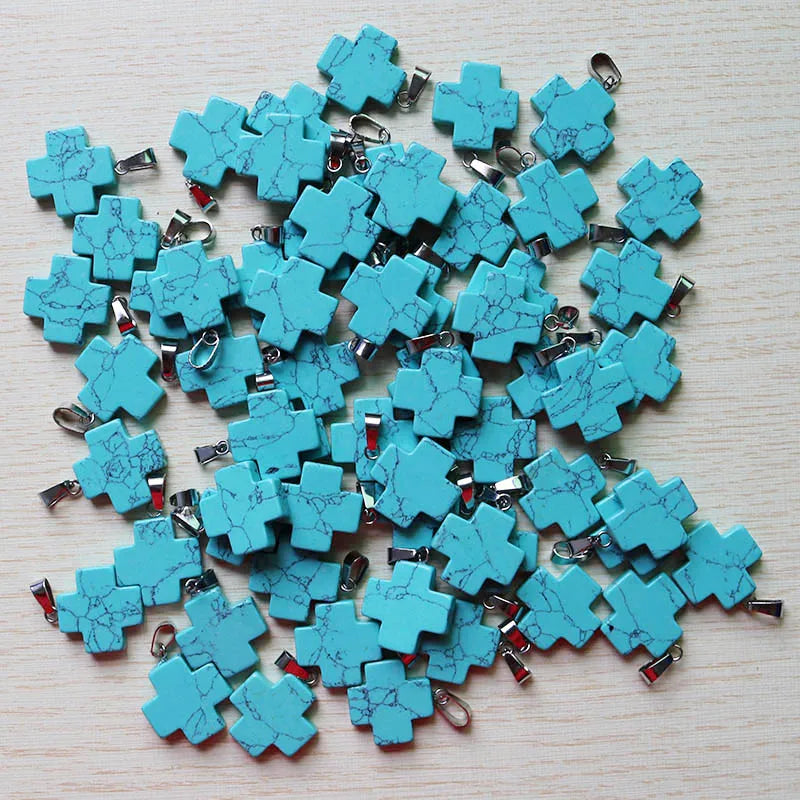 30pcs Cross Shape Pendants 20mm for DIY Jewelry Making