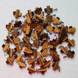 30pcs Natural Tiger Eye Stone Cross Shape Pendants 20*20mm DIY Earrings Jewelry