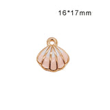 30pcs Oil Drop Shells Pendant Charm DIY Accessories 16*17mm