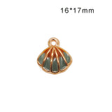 30pcs Oil Drop Shells Pendant Charm DIY Accessories 16*17mm