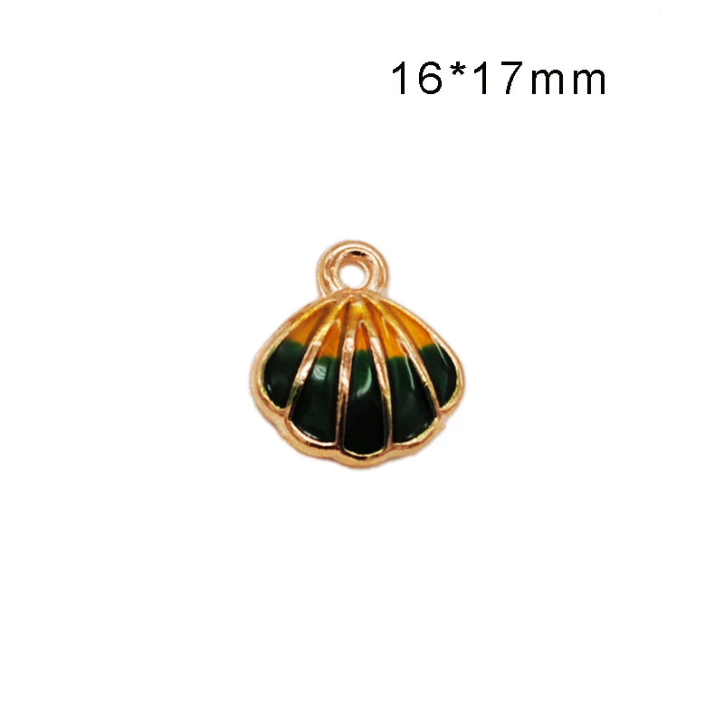 30pcs Oil Drop Shells Pendant Charm DIY Accessories 16*17mm