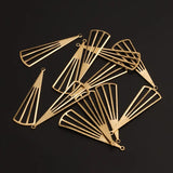 30pcs Raw Brass Fan Shape Charms for Diy Earring Necklace Craft