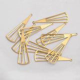 30pcs Raw Brass Fan Shape Charms for Diy Earring Necklace Craft