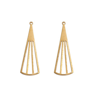 30pcs Raw Brass Fan Shape Charms for Diy Earring Necklace Craft