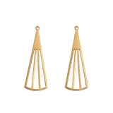 30pcs Raw Brass Fan Shape Charms for Diy Earring Necklace Craft