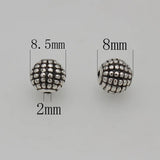 30pcs Antique Silver Dots Round Loose Beads 8.5mm DIY Jewelry Accessories