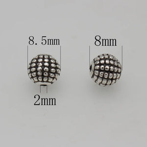 30pcs Antique Silver Dots Round Loose Beads 8.5mm DIY Jewelry Accessories
