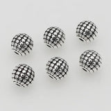 30pcs Antique Silver Dots Round Loose Beads 8.5mm DIY Jewelry Accessories