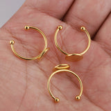 30pcs Stainless Steel Adjustable Ring Settings Blank Base 8/10/12mm Cabochons