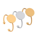 30pcs Stainless Steel Adjustable Ring Settings Blank Base 8/10/12mm Cabochons