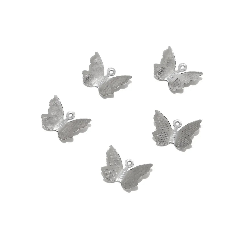 30pcs Stainless Steel Butterfly Pendants 11*15mm DIY Jewelry Findings