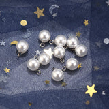 30pcs Round Plastic Pearls Charms Pendants