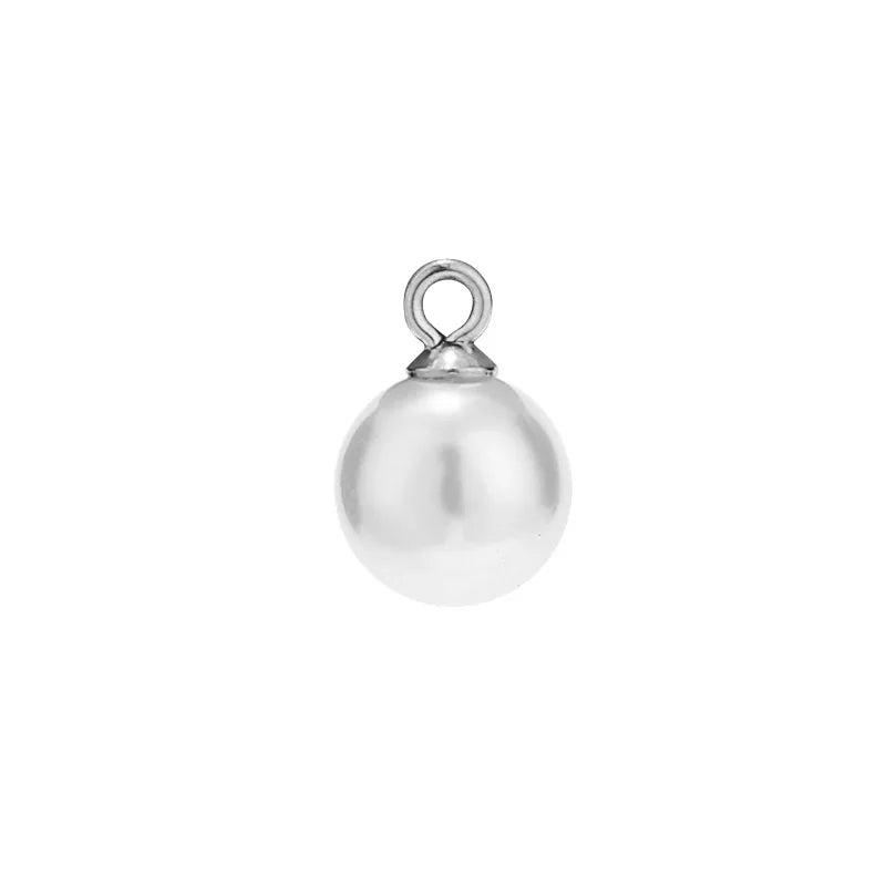 30pcs Round Plastic Pearls Charms Pendants