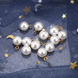 30pcs Round Plastic Pearls Charms Pendants