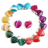 30pcs Stripe Agate Charms Necklace Pendants Crystal Reiki Healing Beads