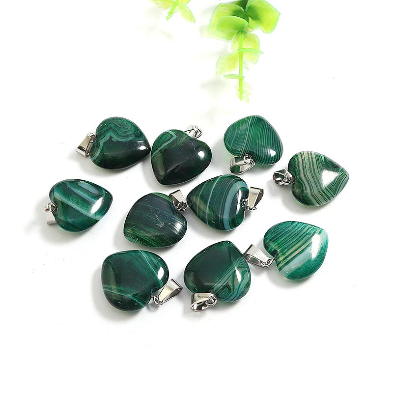 30pcs Stripe Agate Charms Necklace Pendants Crystal Reiki Healing Beads