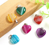30pcs Stripe Agate Charms Necklace Pendants Crystal Reiki Healing Beads