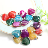 30pcs Stripe Agate Charms Necklace Pendants Crystal Reiki Healing Beads