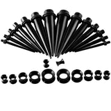 30pcs UV Acrylic Ear Taper Plug Silicone Ear Tunnels Gauge Kit Expander Set