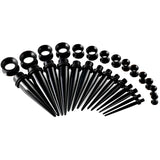 30pcs UV Acrylic Ear Taper Plug Silicone Ear Tunnels Gauge Kit Expander Set