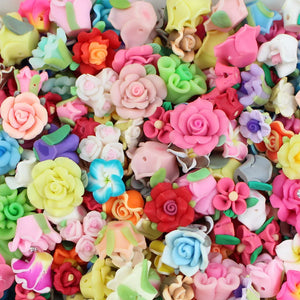 30pcs Polymer Clay Flower Spacer Beads for DIY Jewelry Making