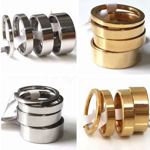 30pcs 2mm-8mm Stainless Steel Band Rings Silver Unisex Wedding Jewelry