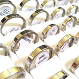 30pcs 2mm-8mm Stainless Steel Band Rings Silver Unisex Wedding Jewelry
