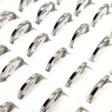 30pcs 2mm-8mm Stainless Steel Band Rings Silver Unisex Wedding Jewelry