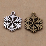 30pcs Christmas Snowflake Charms Beads Pendants for Jewelry Making DIY